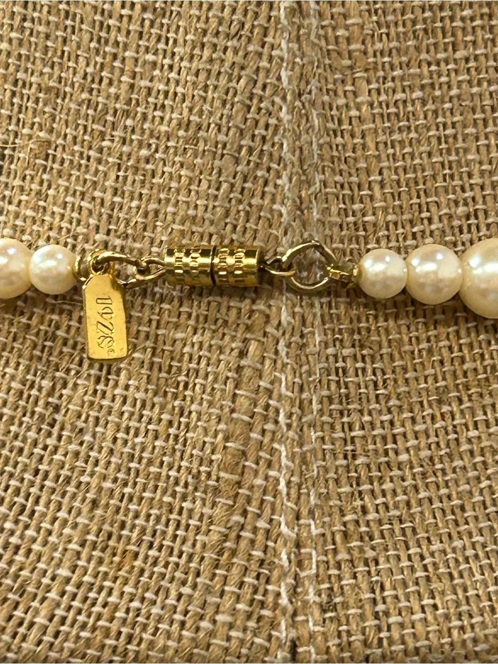 1928 Pearl and Gold Bead Necklace in Ivory and Gold